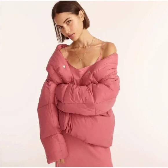 J. Crew Pink Puffer Jacket - Picture 2 of 5